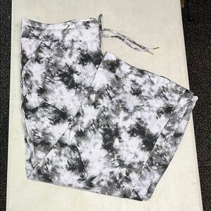 New! Skinny Girl Zach French Terry Lounge Pants- Cloud dancer black